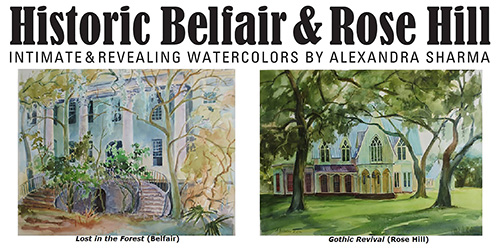 Alexandra Sharma Historic Belfair and Rose Hill Watercolors