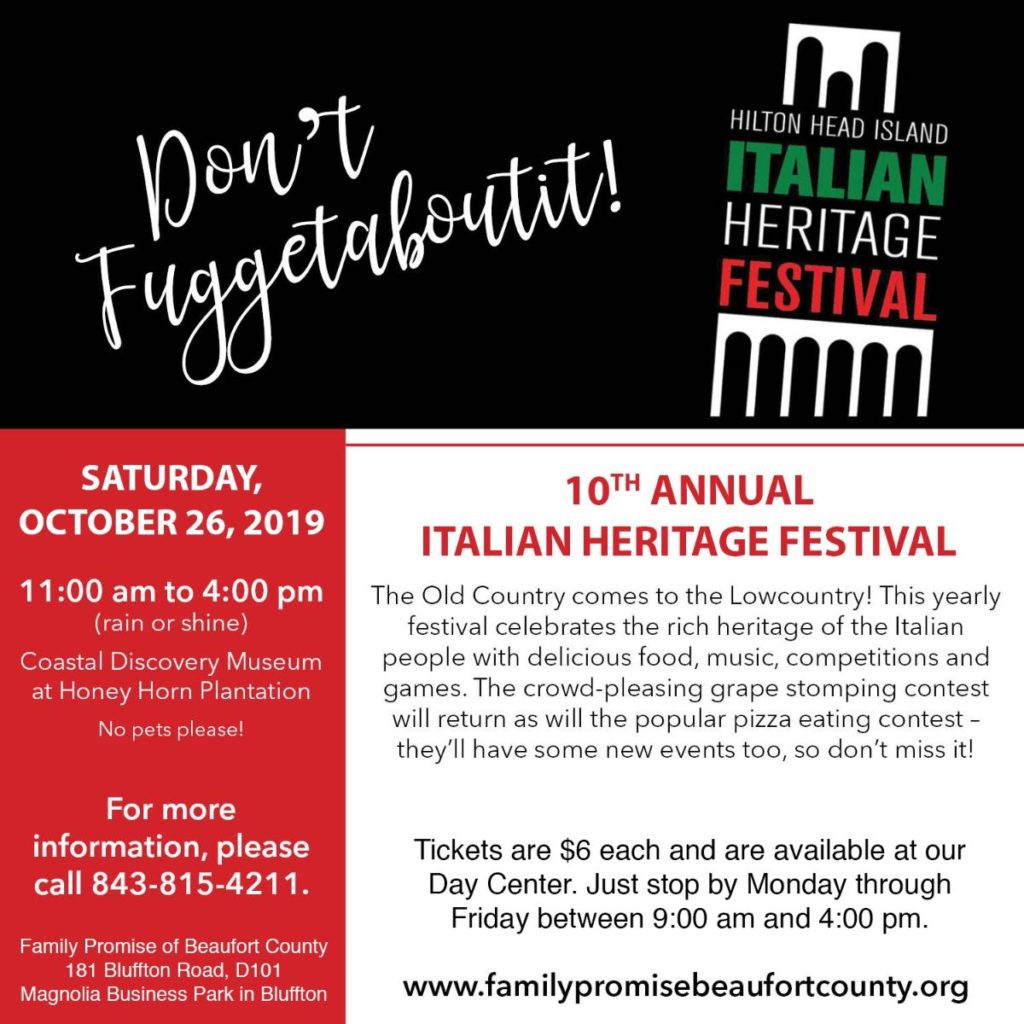 10th Annual Italian Heritage Festival Hilton Head Island, SC