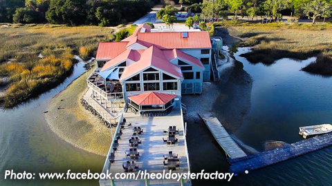 Old Oyster Factory aerial view of restaurant