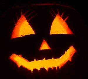Hilton Head Halloween Events jackolantern with glowing orange smile