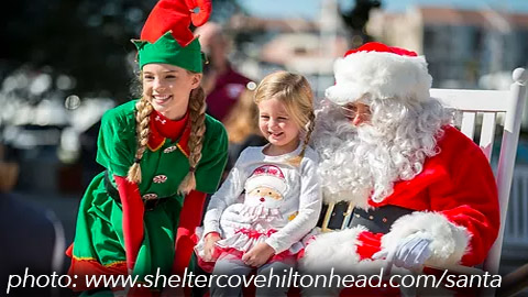 Santa Claus Is Coming to Hilton Head! little girl sitting on santa's lap