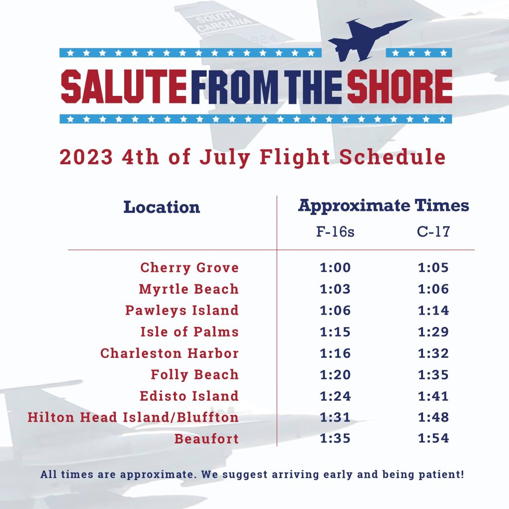 4th of July Events. Salute from the Shore