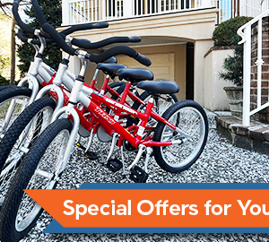 Hilton Head Outfitters & Bike Rentals. Red bikes.