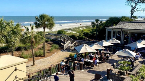 Sea Pines Resort's Ocean Lounge. A rooftop bar