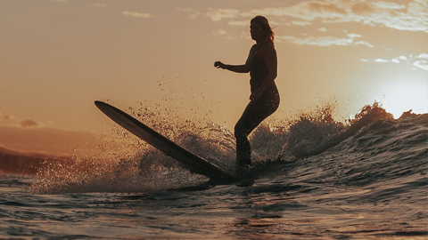 Hilton Head's Surf Zone. A female surfer.
