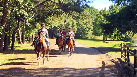 Lawton Stables. People horseback riding