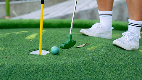 Take a Swing at the Best Miniature Golf Courses on Hilton Head Island. a putt putt golfer's feet
